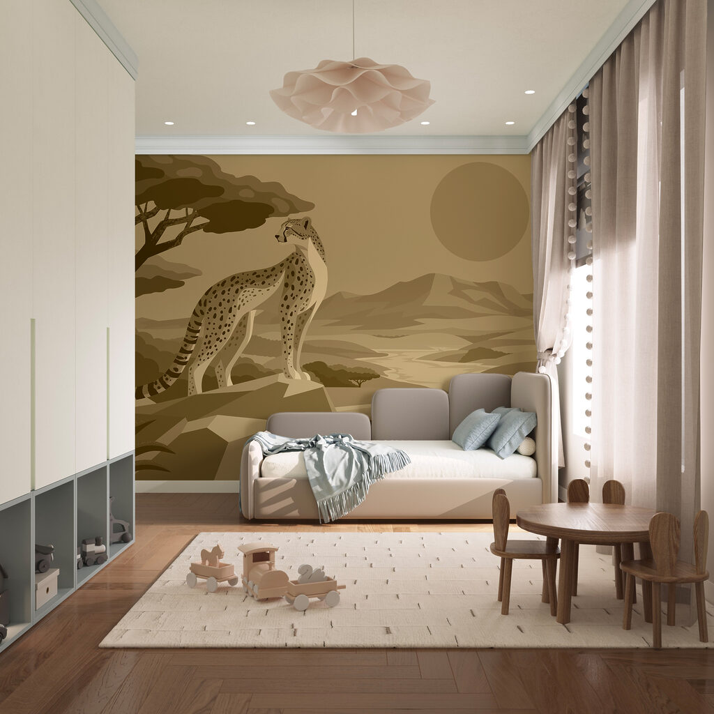 Felină pătată pe stâncă — interior 2