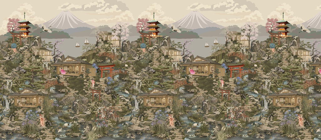 Pagode într-un peisaj dens — design complet