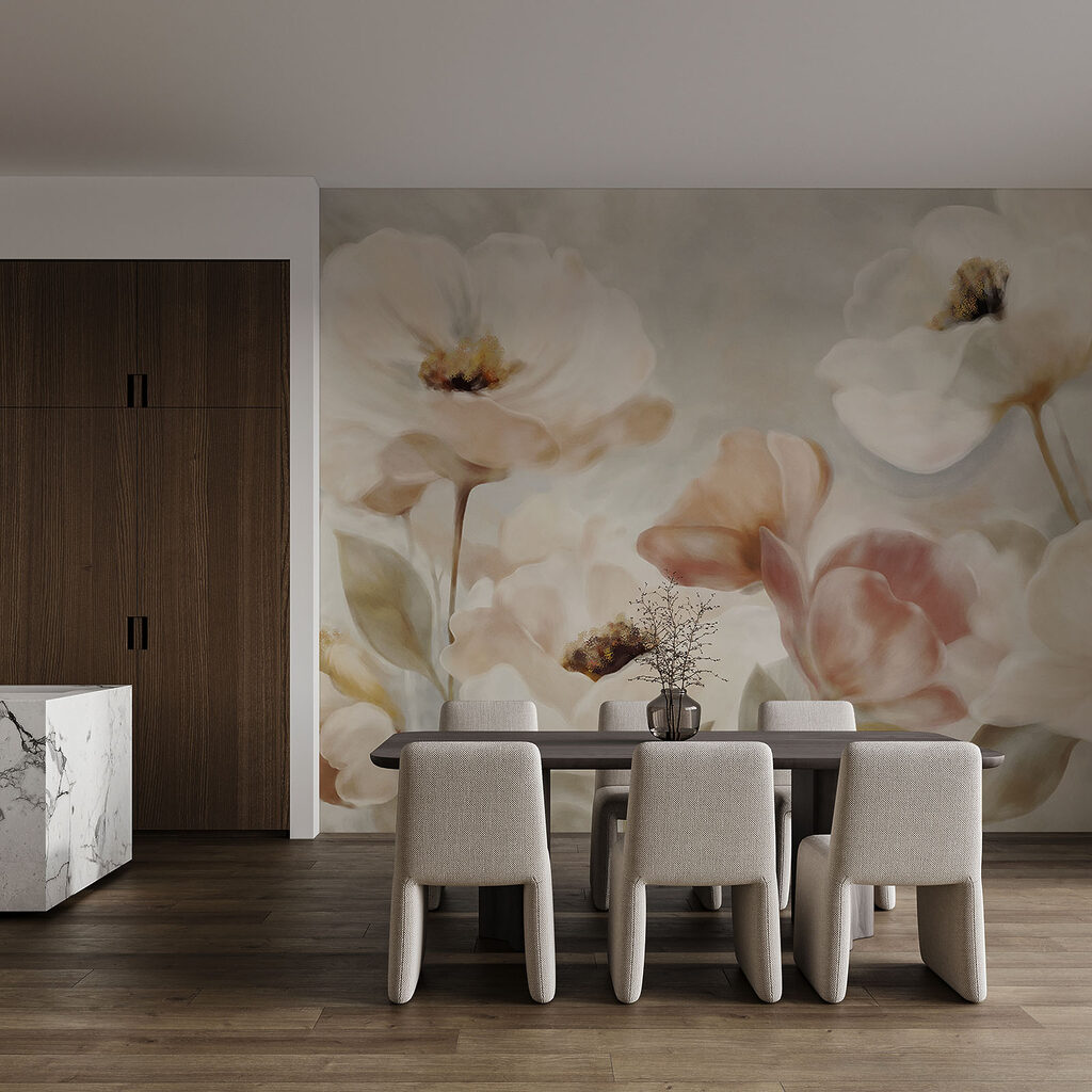 Flori crem în tușe — interior 3