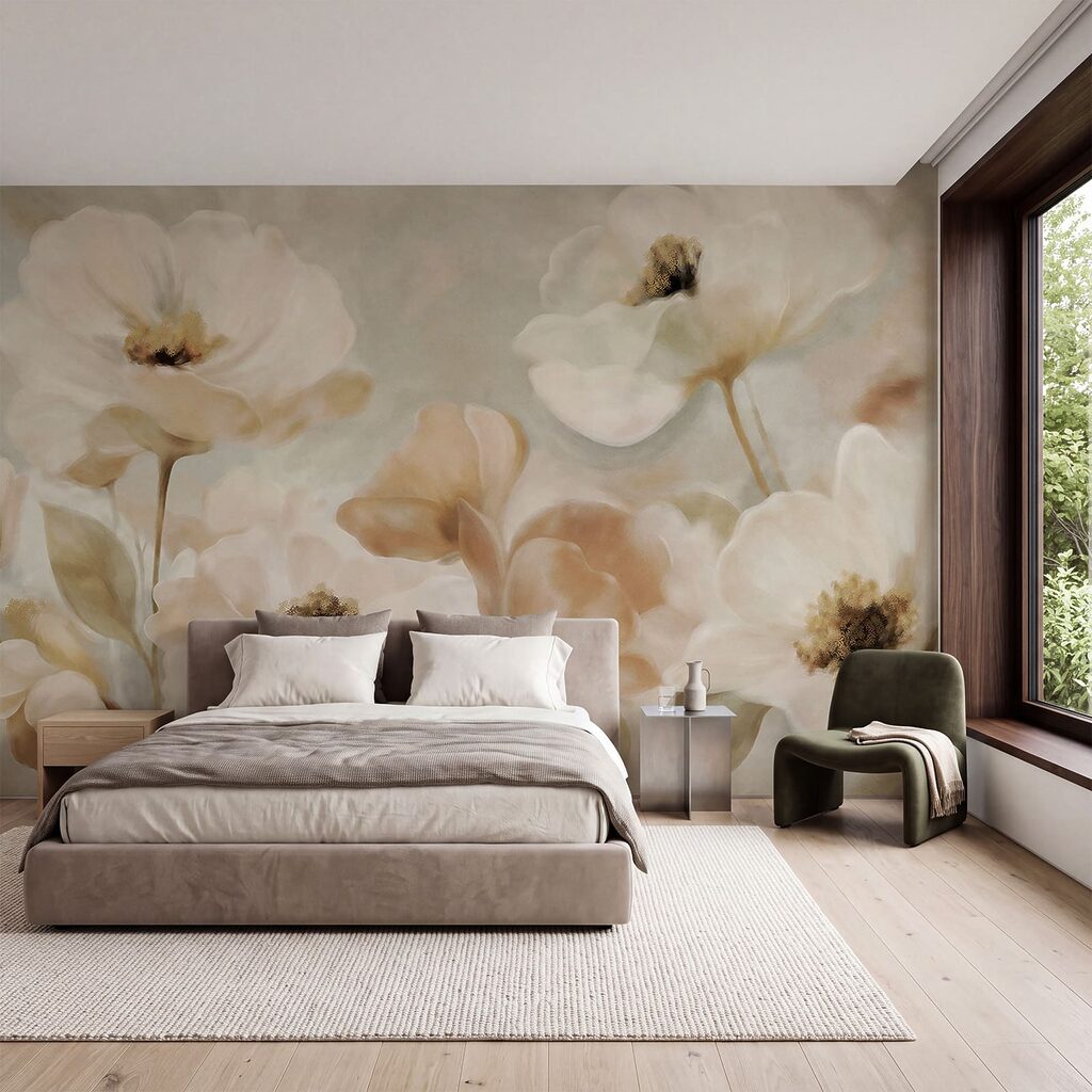 Flori crem în tușe — interior 1