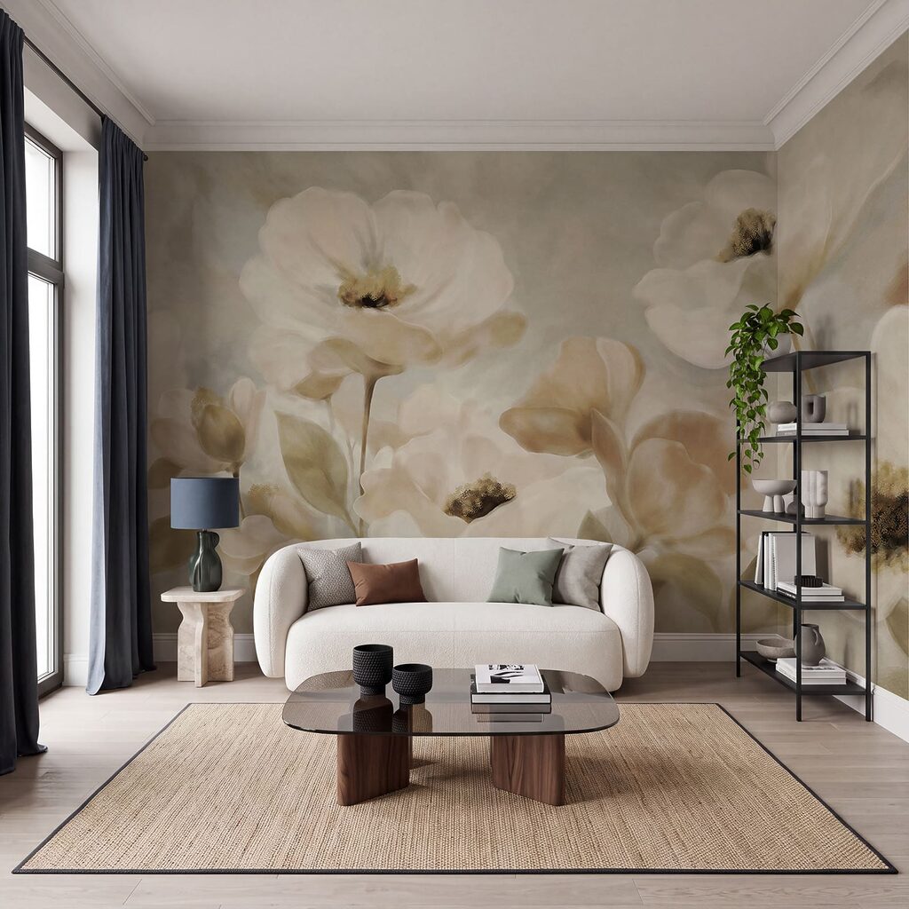 Flori crem în tușe — interior 2