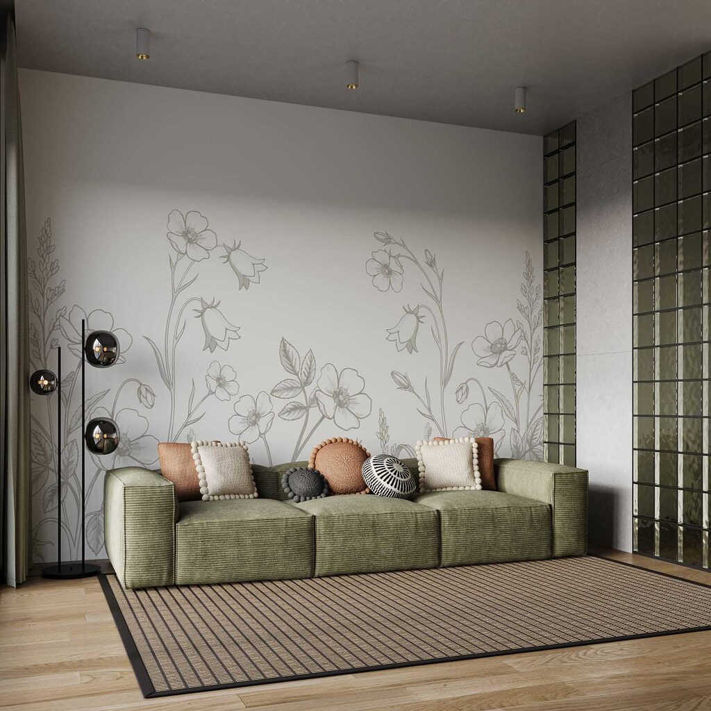 Contururi florale fine într-un interior