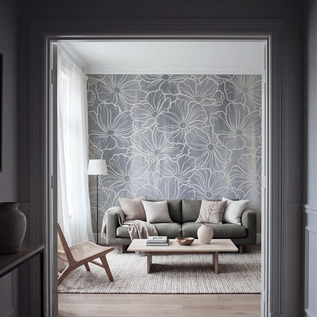 Contururi albe de flori — interior 2