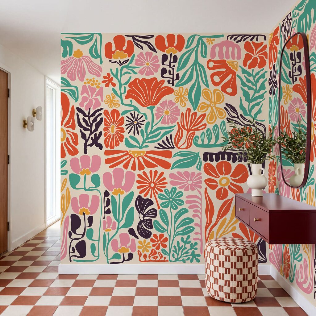 Flori tropicale decupate într-un interior