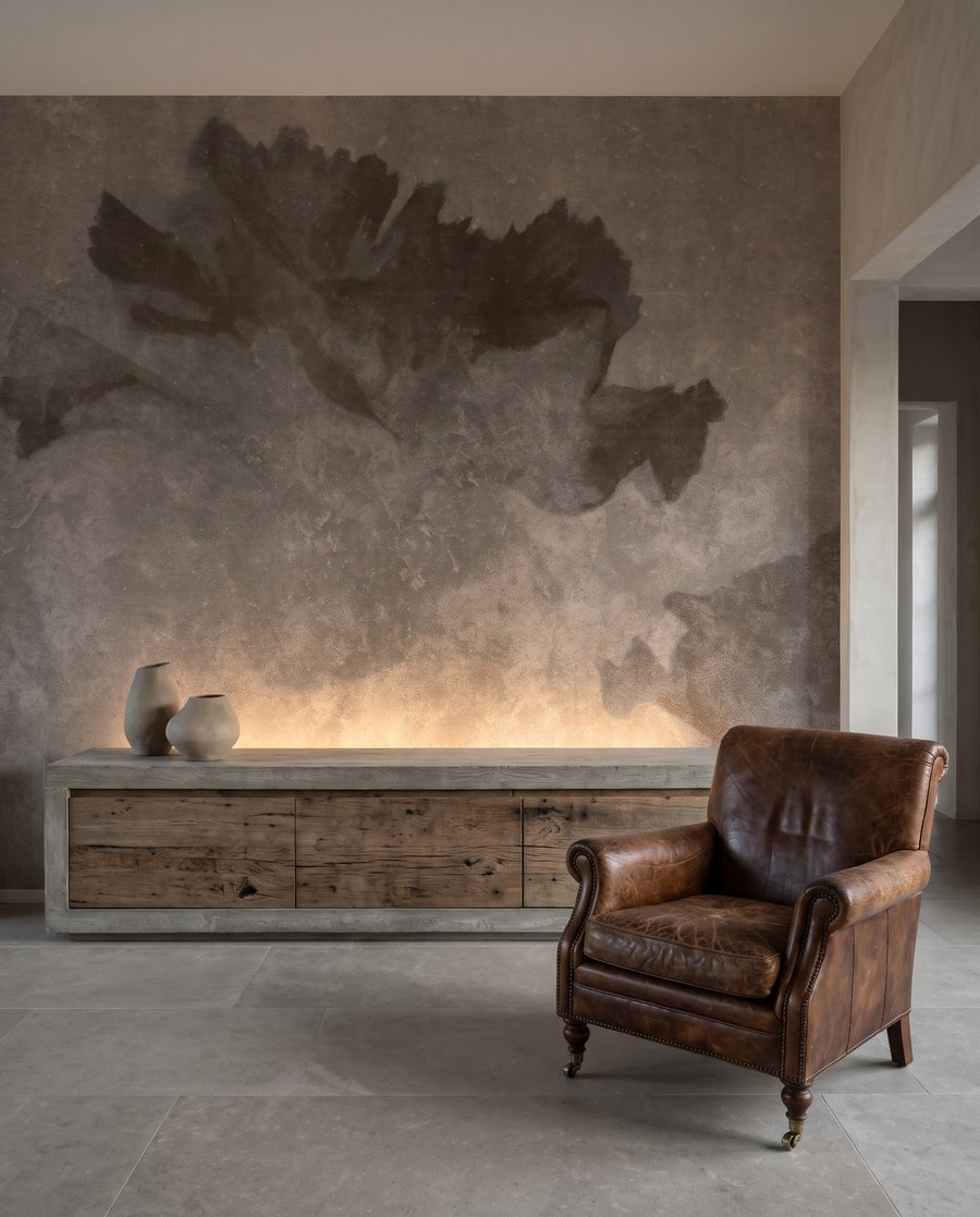 Flori estompate pe vopsea — interior 3