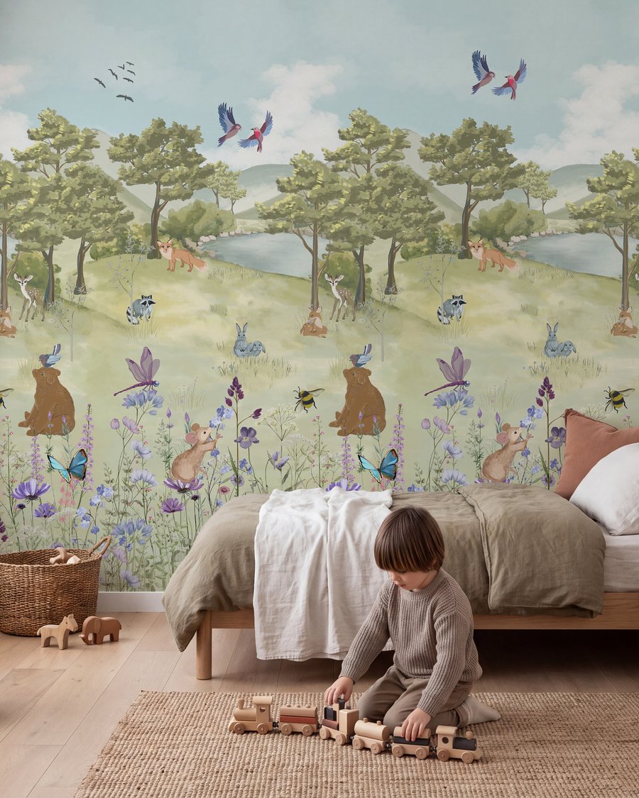 Prietenii din pădure într-un interior