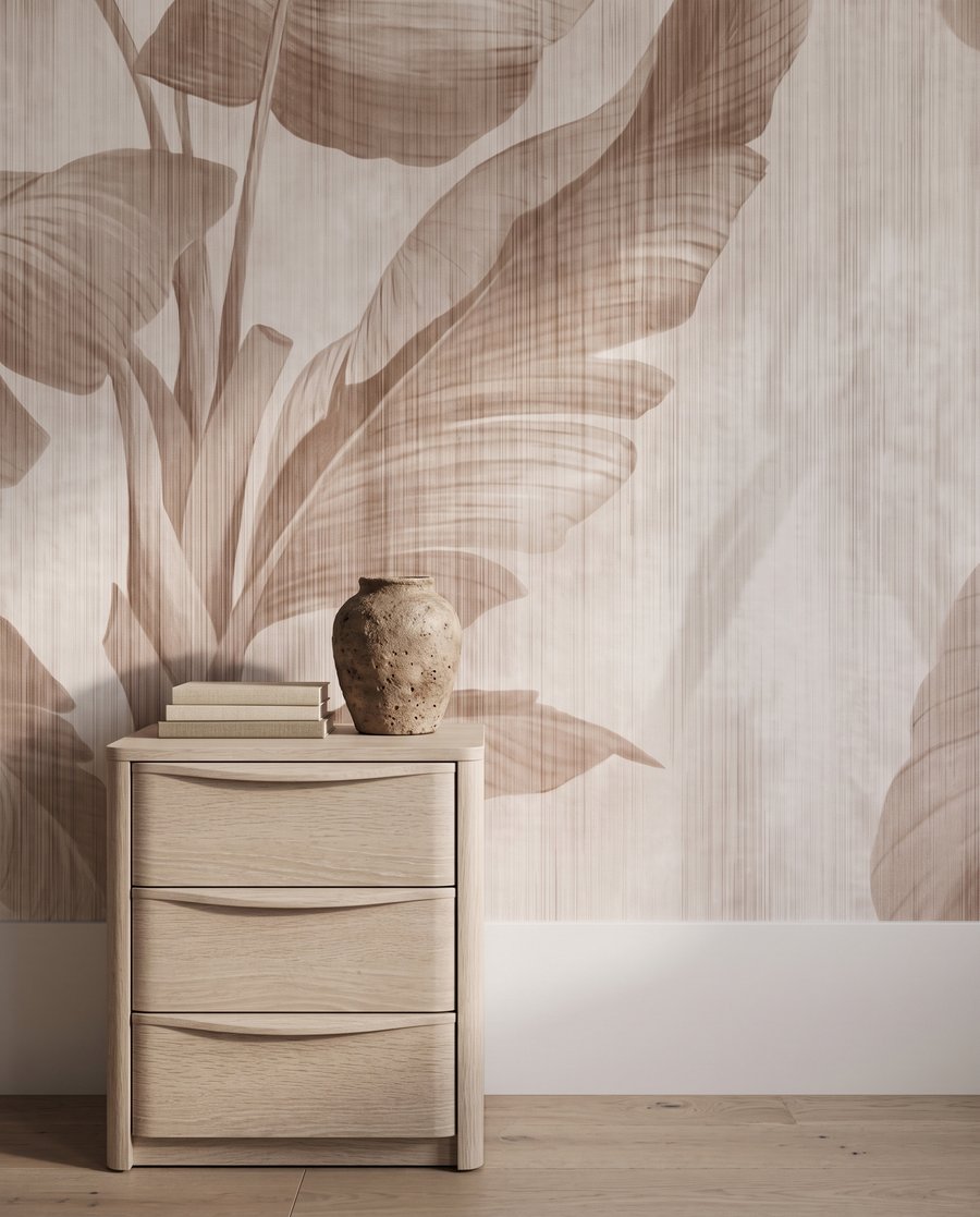 Frunze tropicale pe alb — interior 2