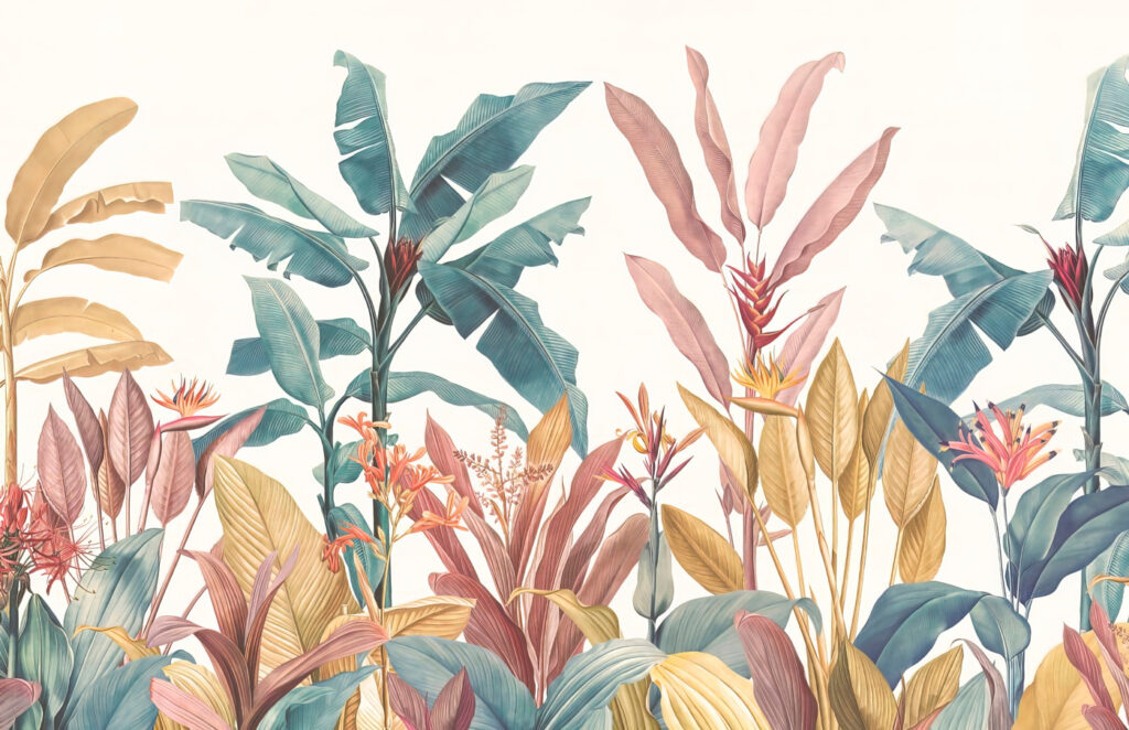Grădină tropicală în pastel — design complet