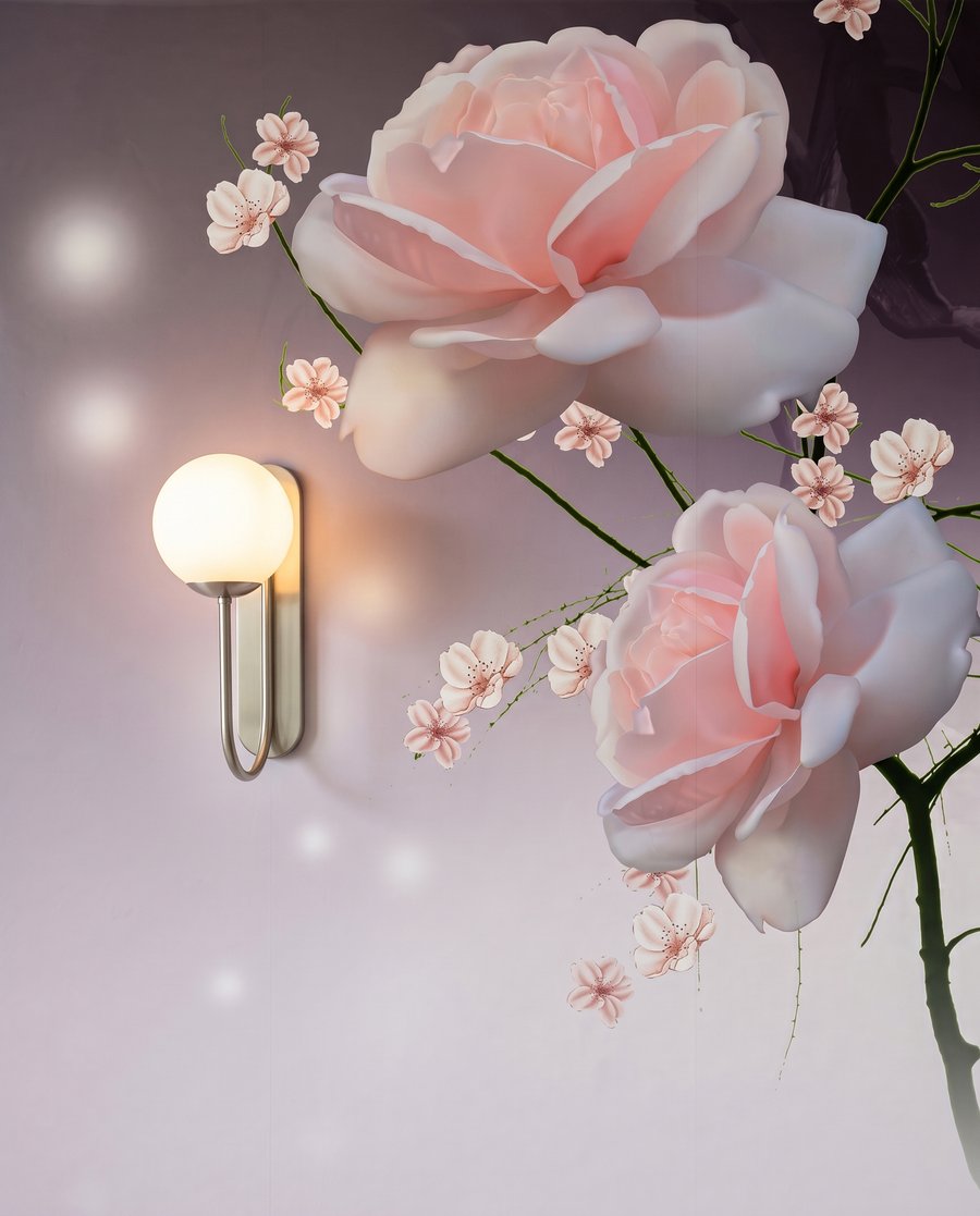 Flori roz, forme rotunde — detaliu