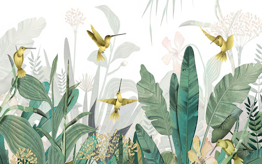 Colibri printre frunze — design complet