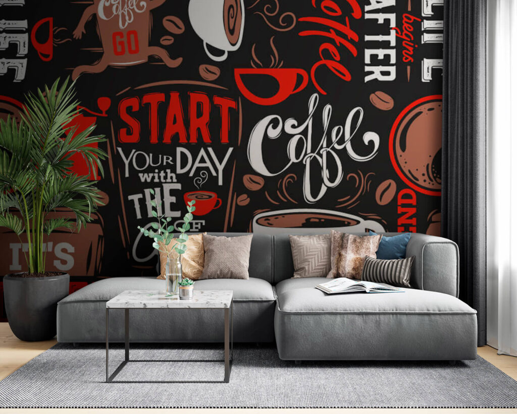 Cafea cu litere roșii — interior 1