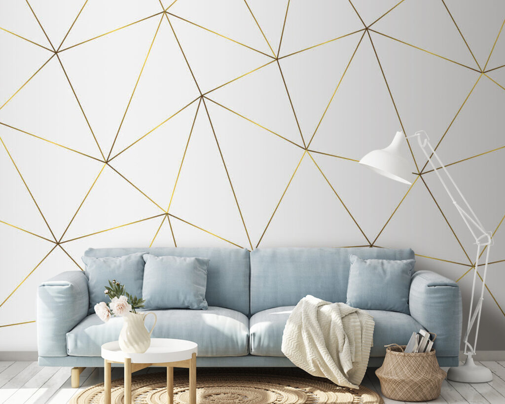 Triunghiuri fine pe alb — interior 2