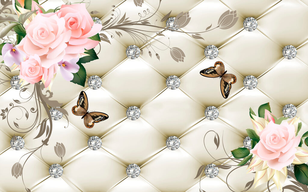 Fluturi pe romburi roz — design complet