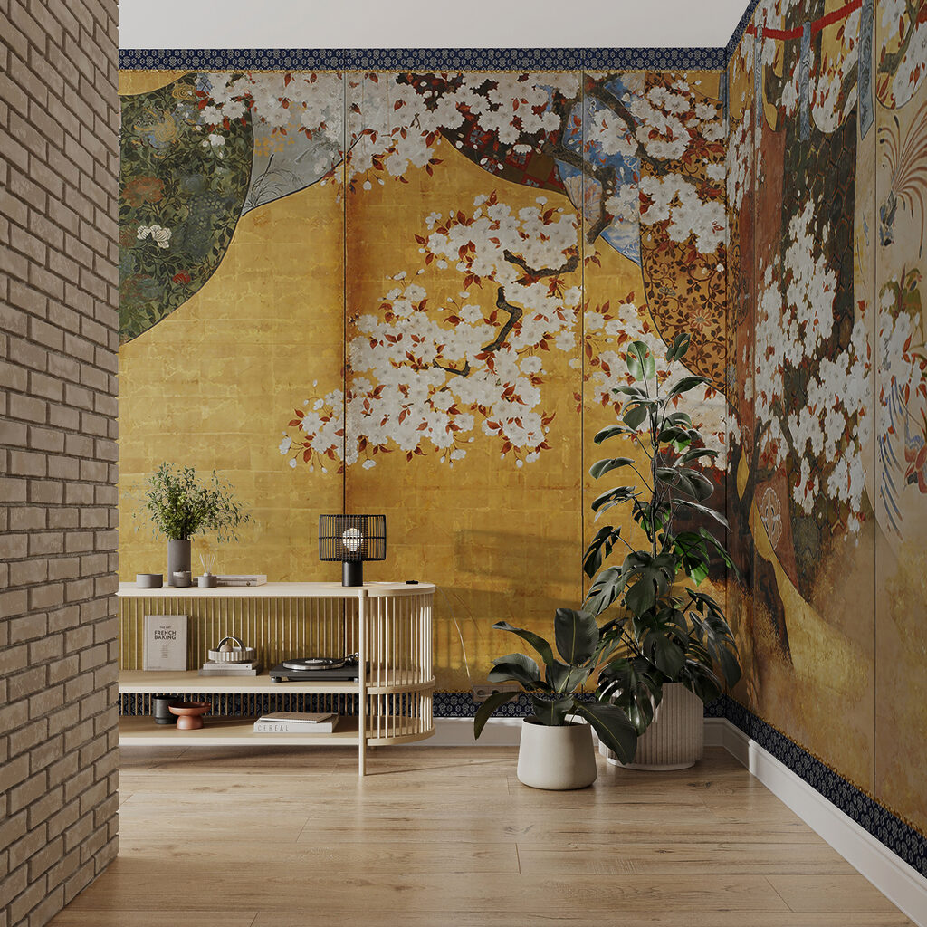 Flori albe pe auriu — interior 3