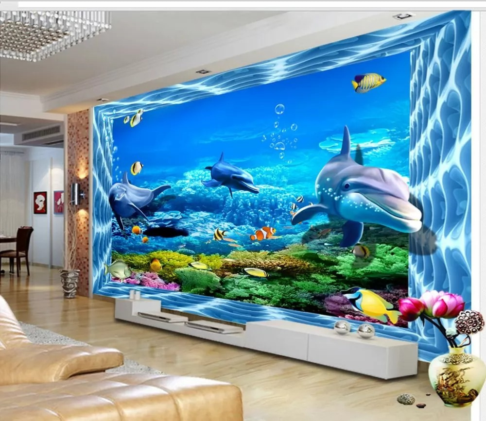 Delfini în cadru acvatic — interior 1