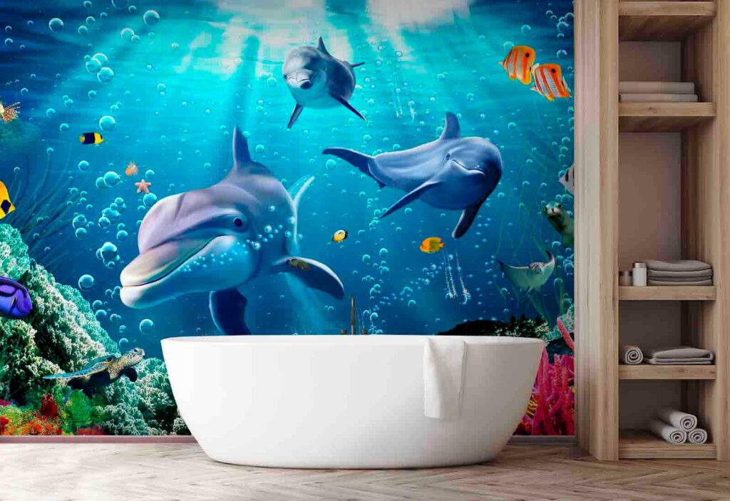 Delfini sub lumină strălucitoare — interior 3