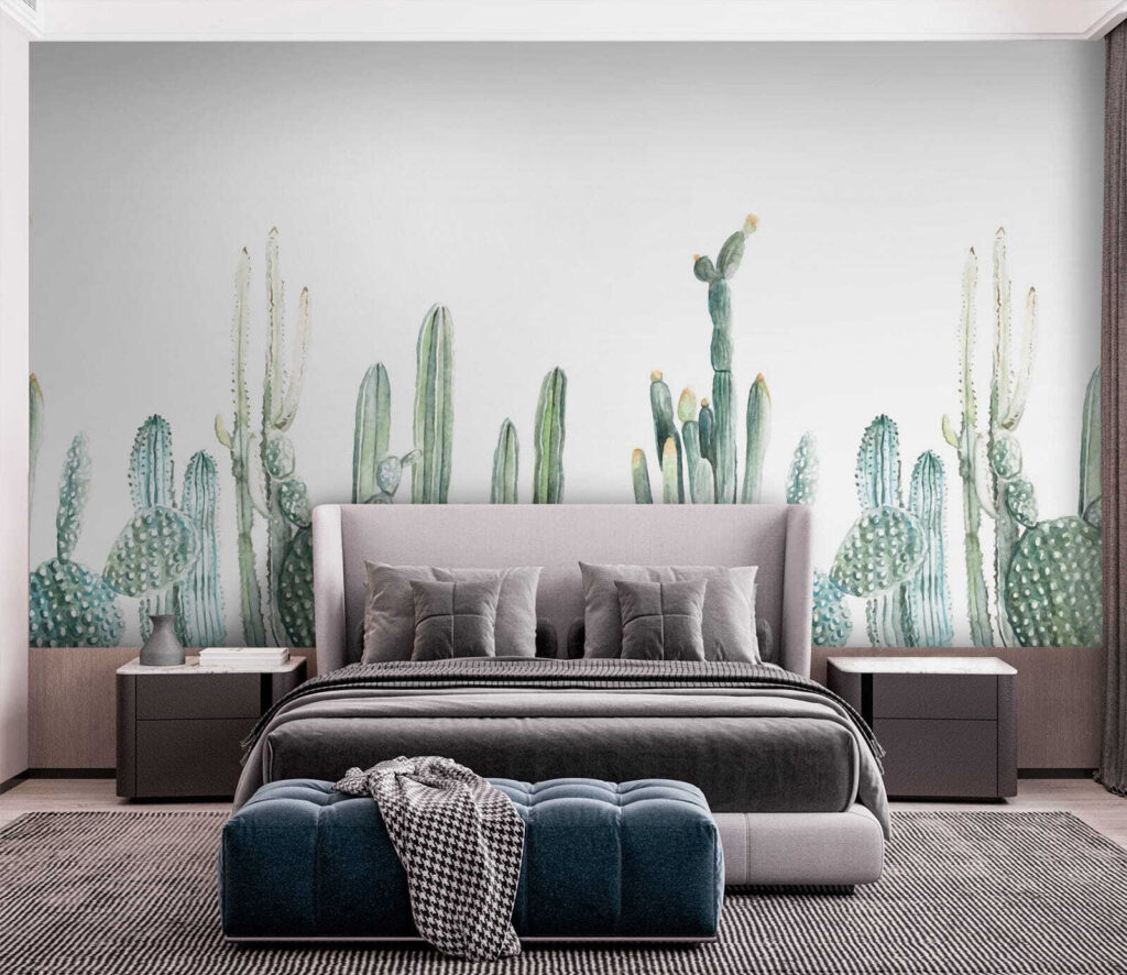Cactuși în acuarelă fină — interior 3