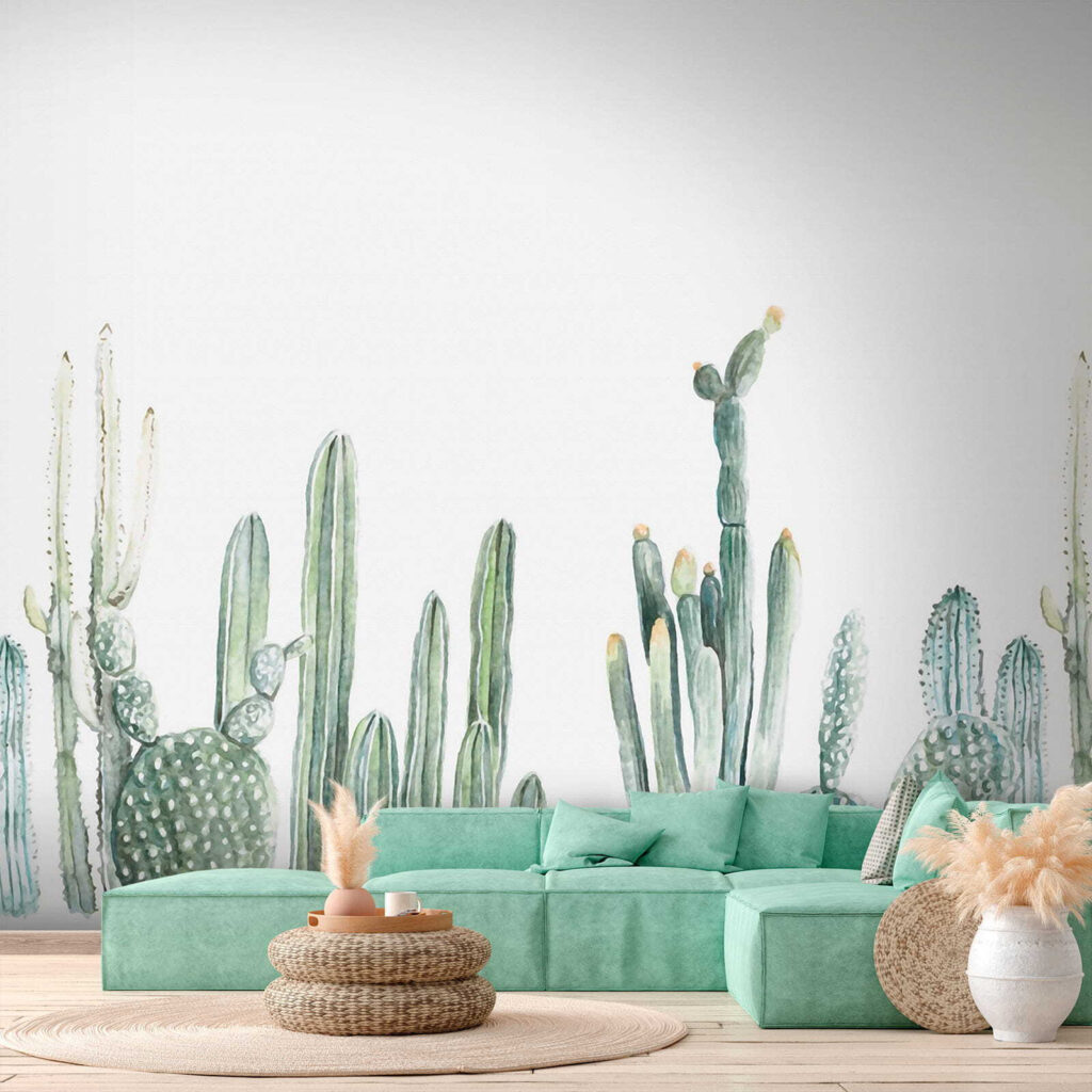 Cactuși în acuarelă fină — interior 5
