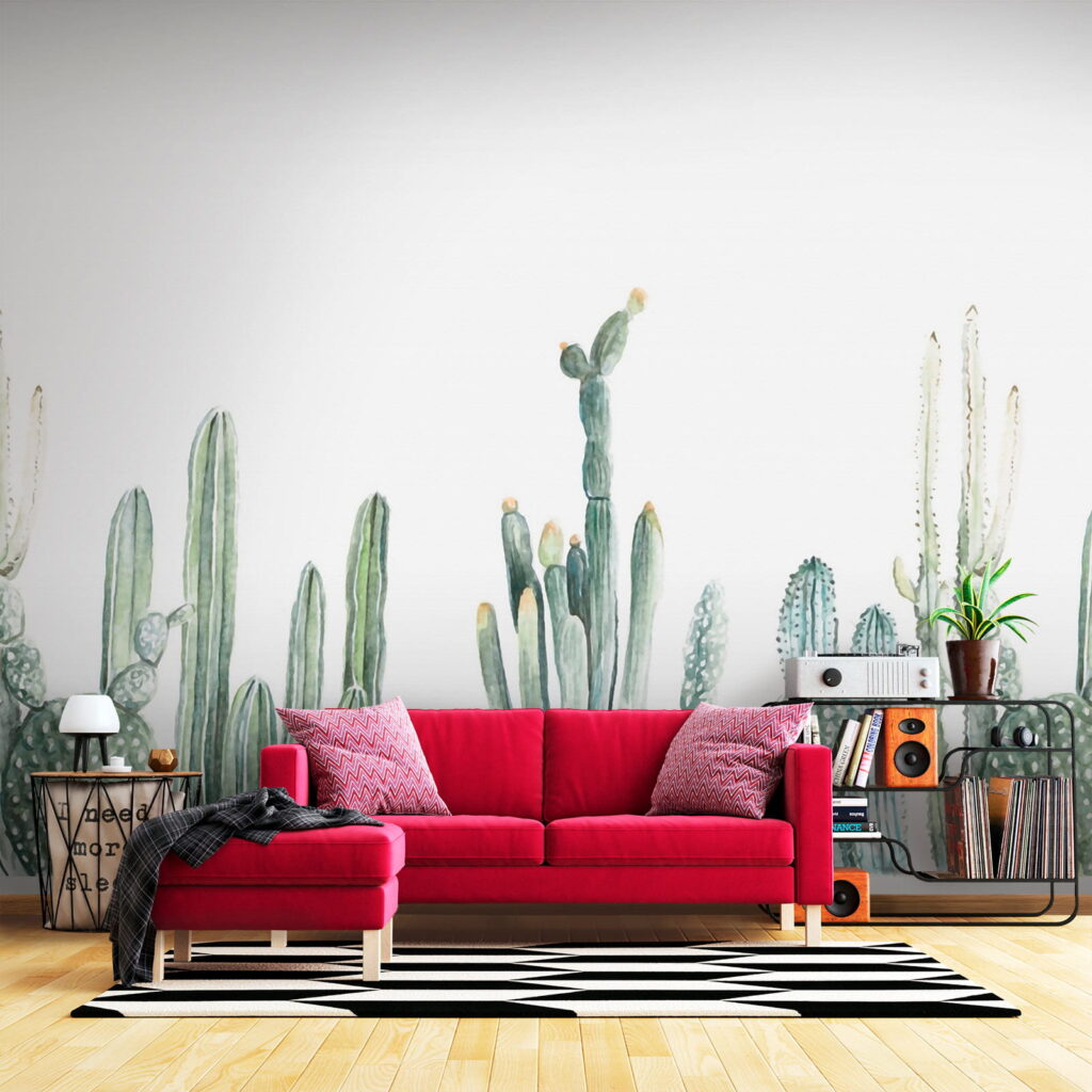 Cactuși în acuarelă fină — interior 6