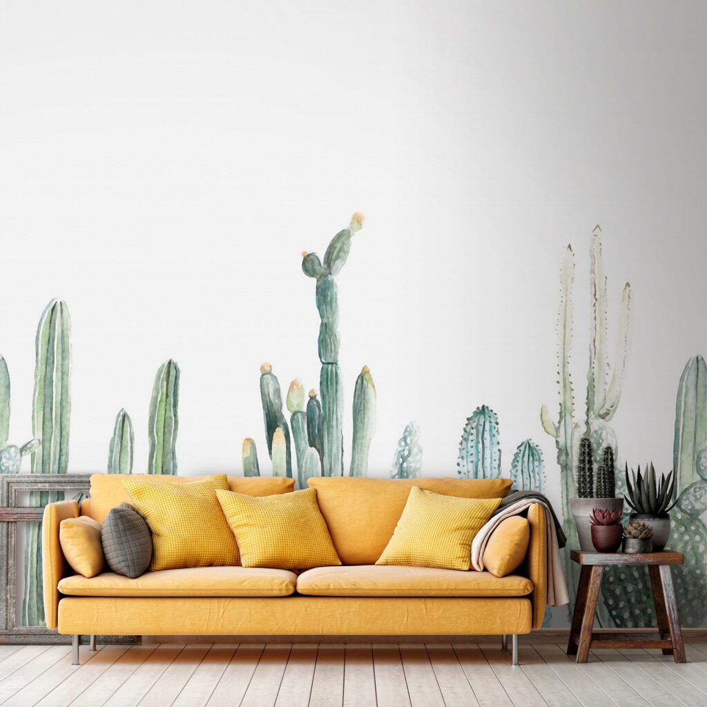 Cactuși în acuarelă fină — interior 7