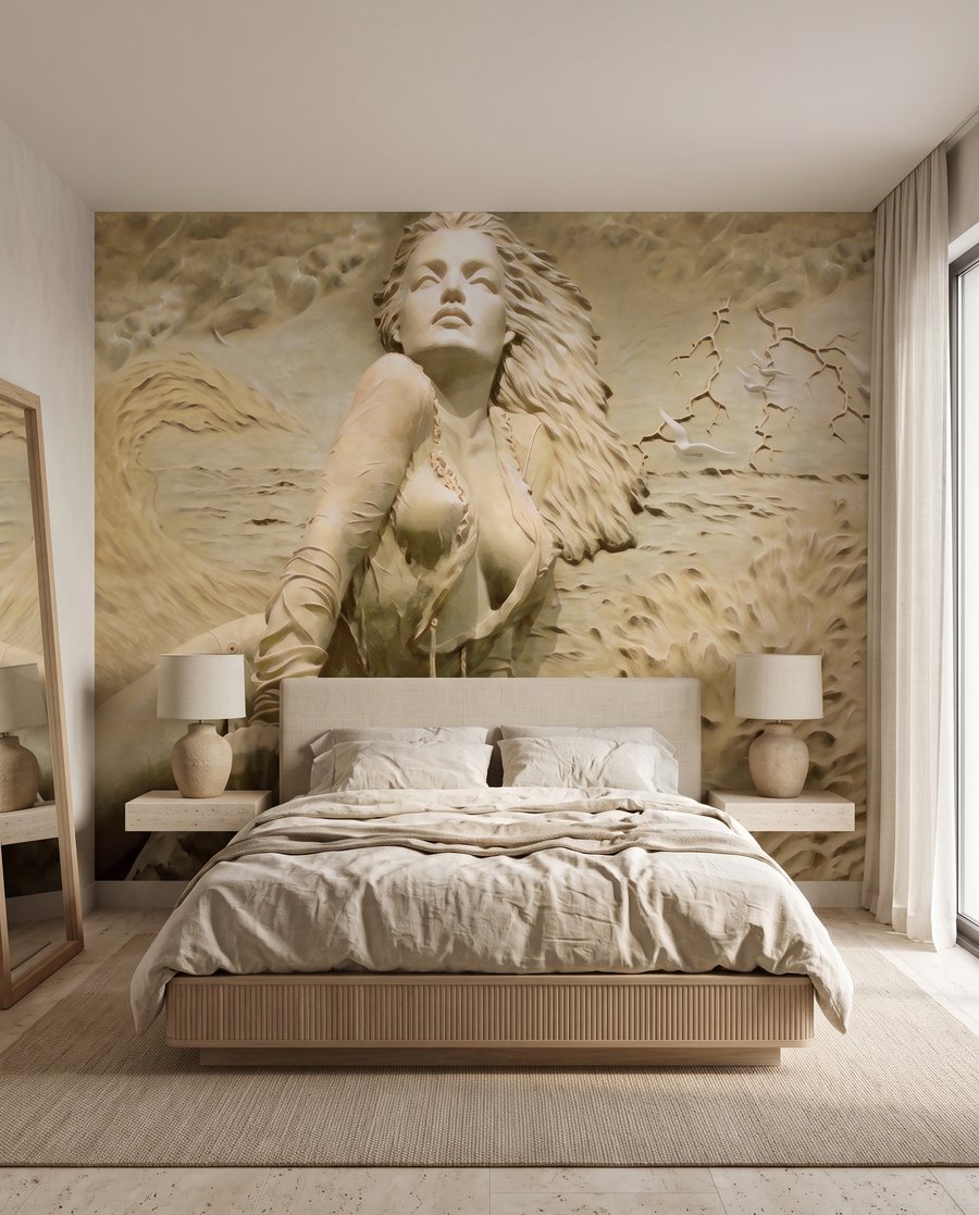 Femeie printre dune într-un interior