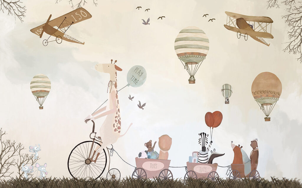 Animale în călătorie aeriană — design complet