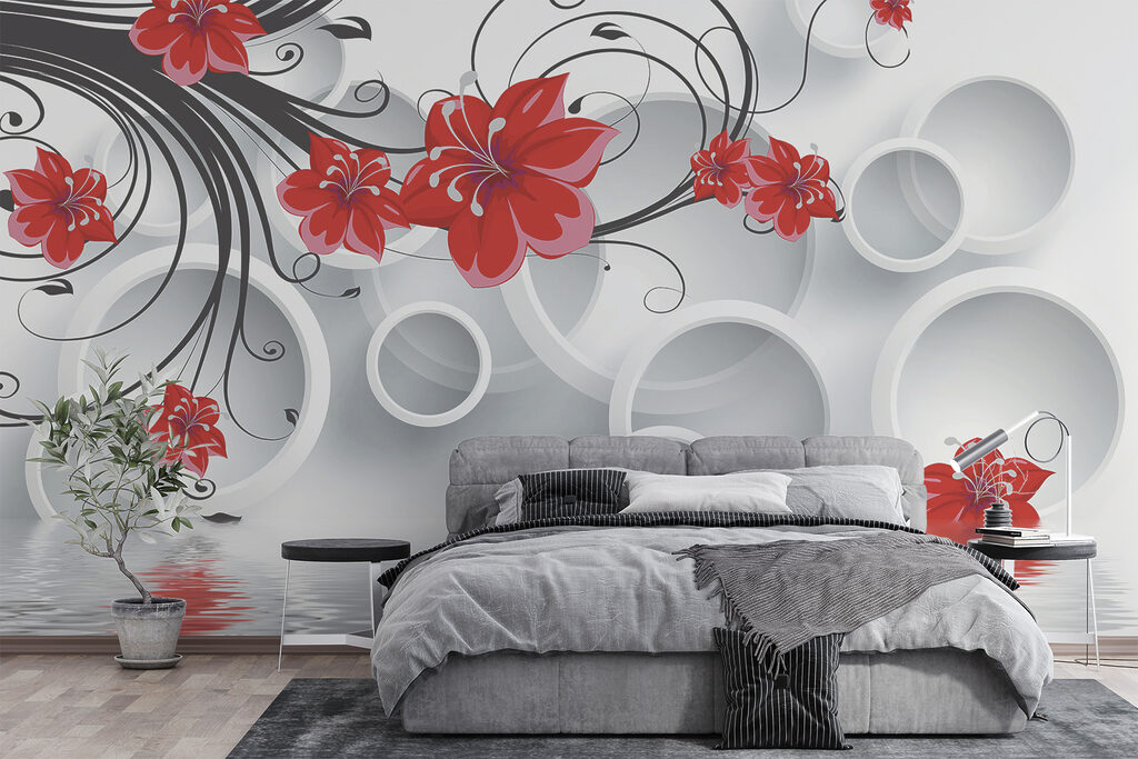 Flori roșii pe cercuri — interior 3