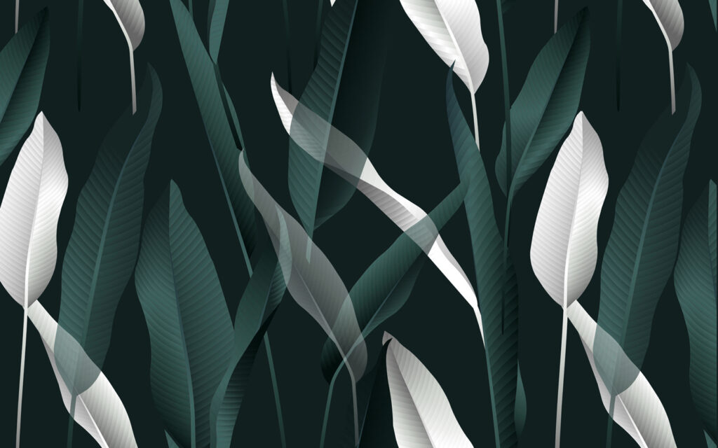 Calice albe printre frunze — design complet
