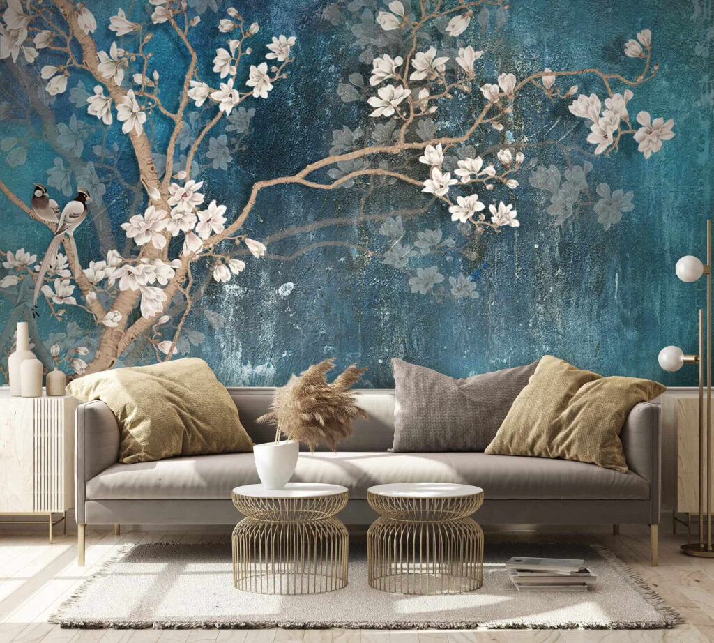 Ramuri albe, albastru adânc — interior 6