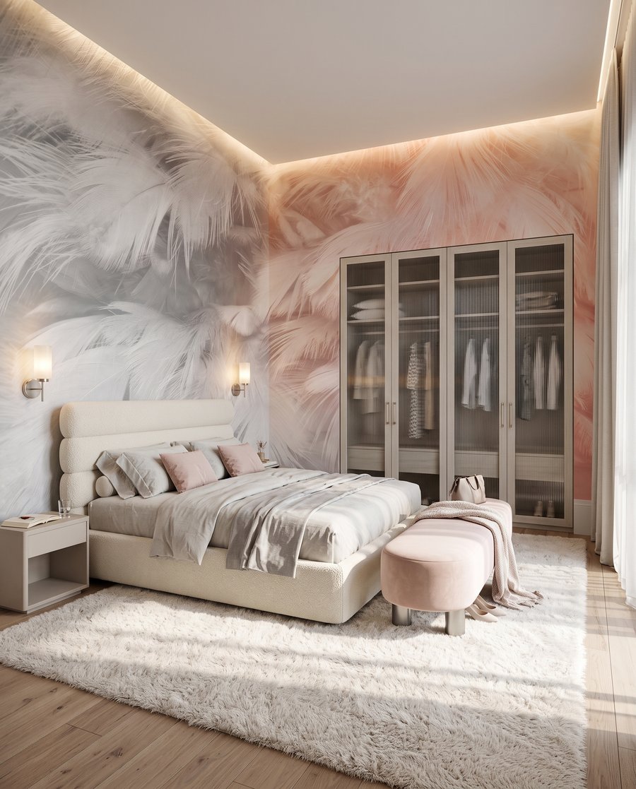 Pene în vapori roz — interior 1