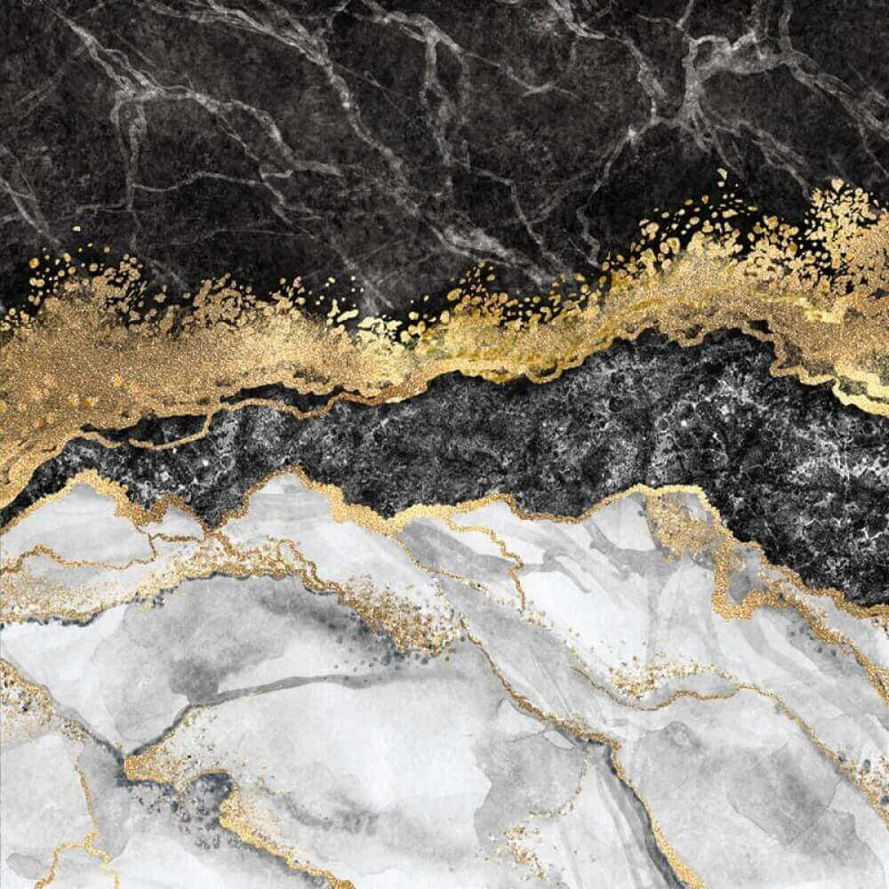 Alb-negru cu margine aurie — design complet
