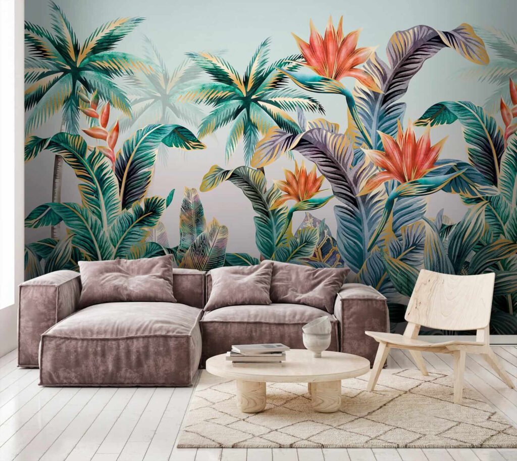Frunze tropicale cu flori — interior 4