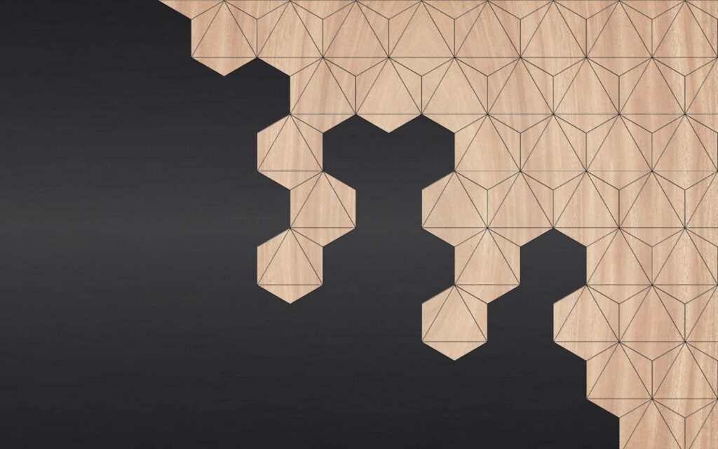 Colț geometric pe negru — design complet