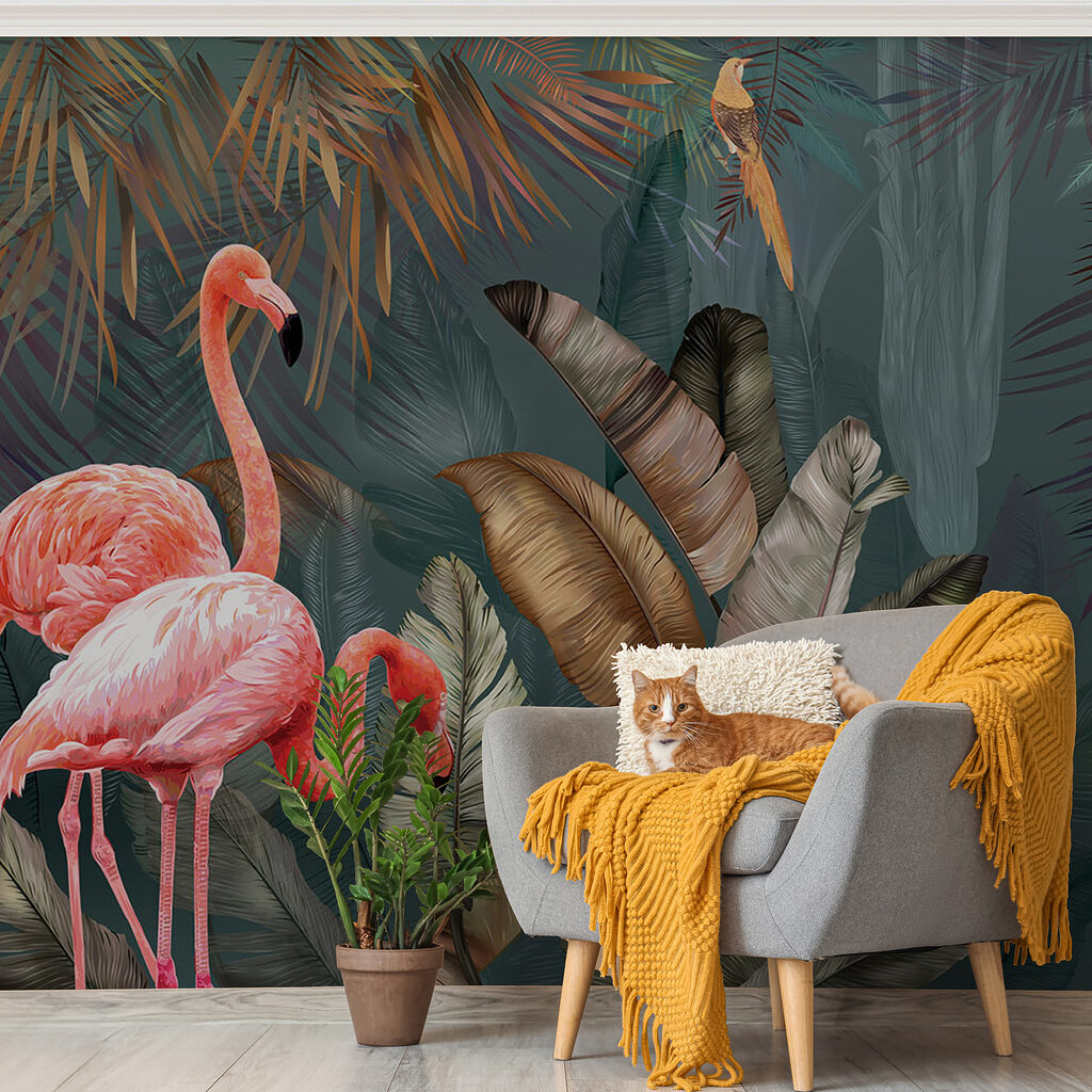 Flamingi în frunziș — interior 2