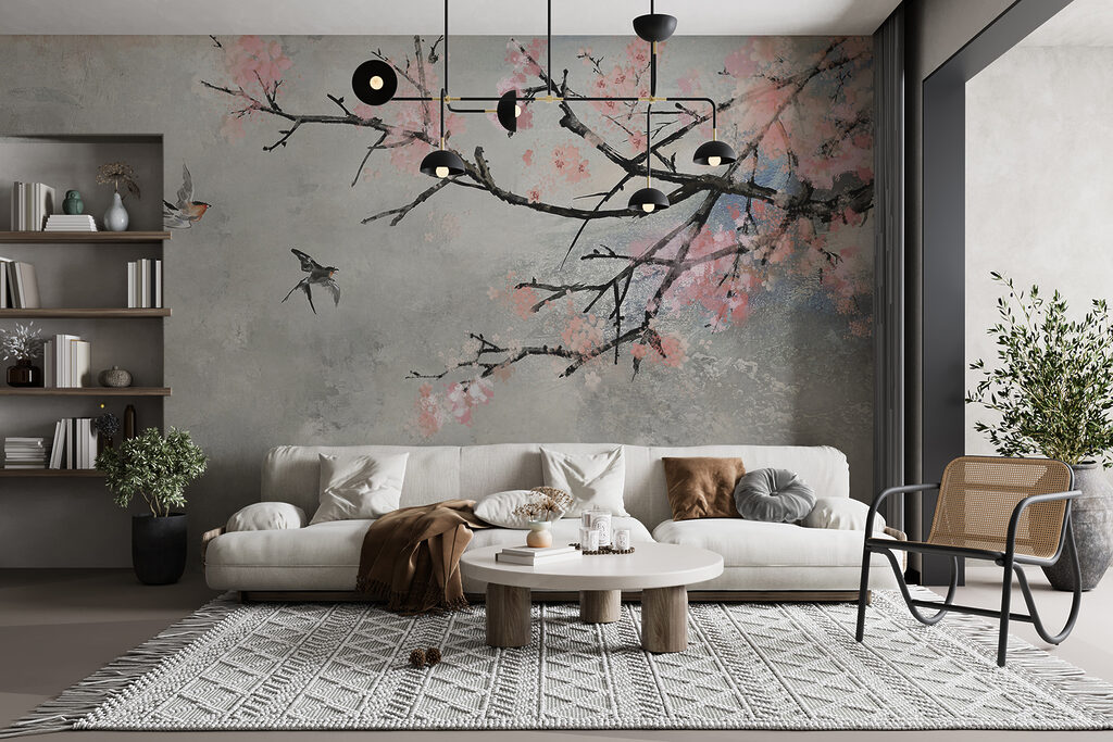 Păsări lângă flori roz — interior 11