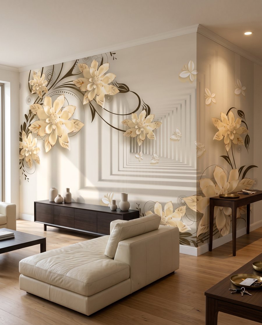 Flori pe coridoare adânci — interior 1