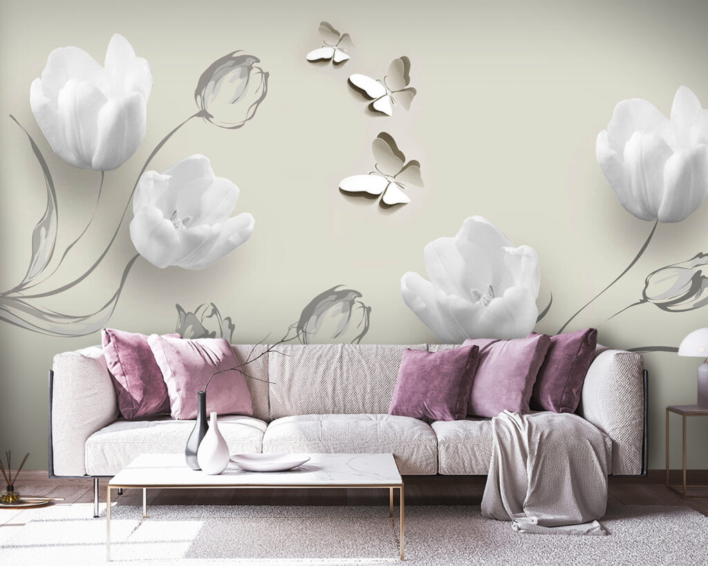Lalele albe cu fluturi — interior 3