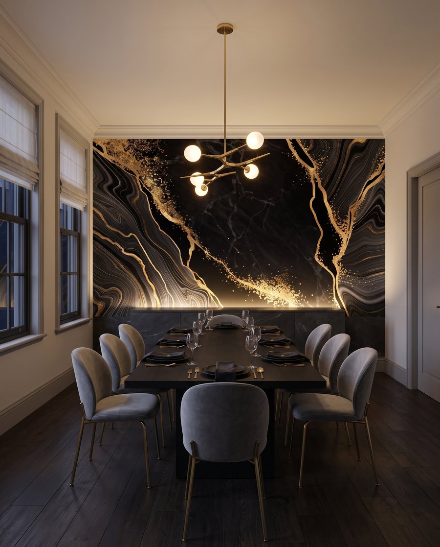 Fisuri aurii pe negru — interior 5
