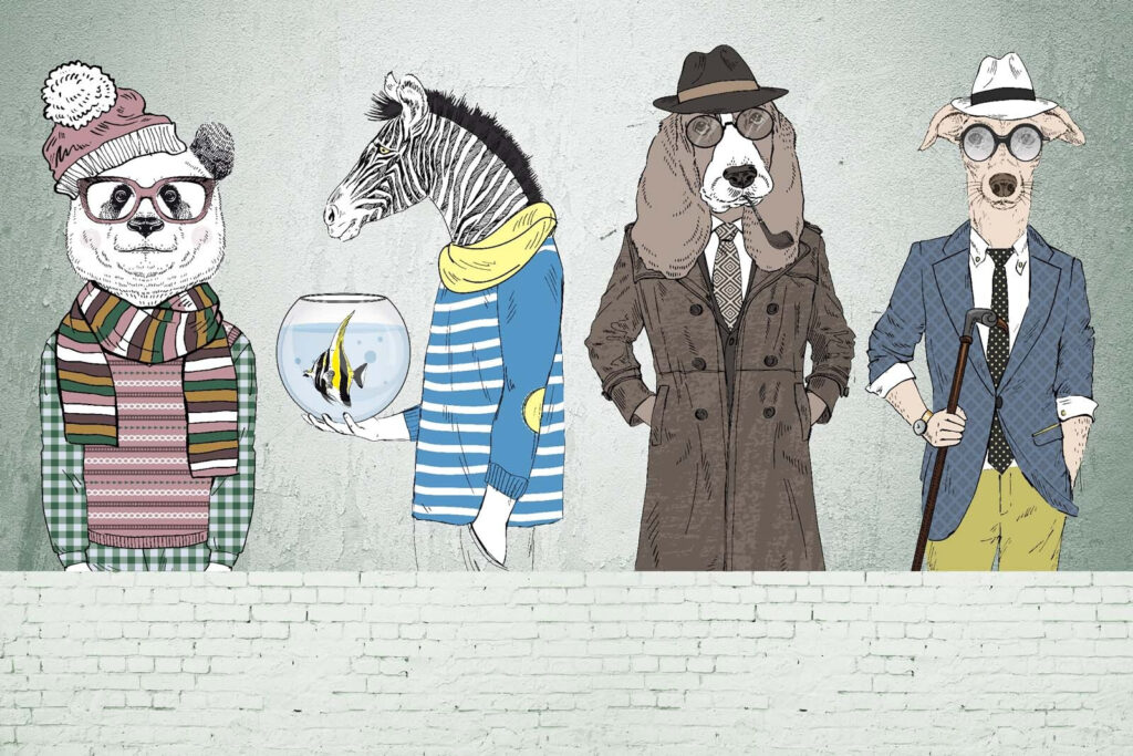 Animale în haine elegante — design complet