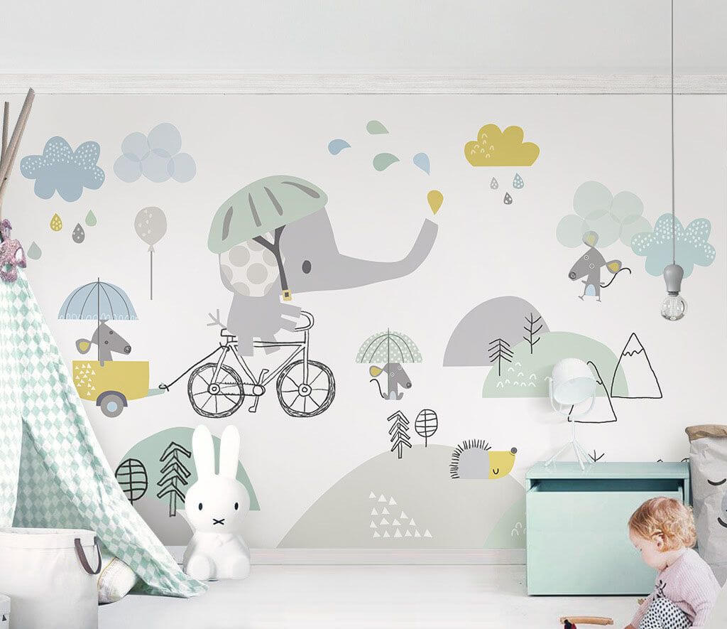Elefant pe bicicletă — interior 1
