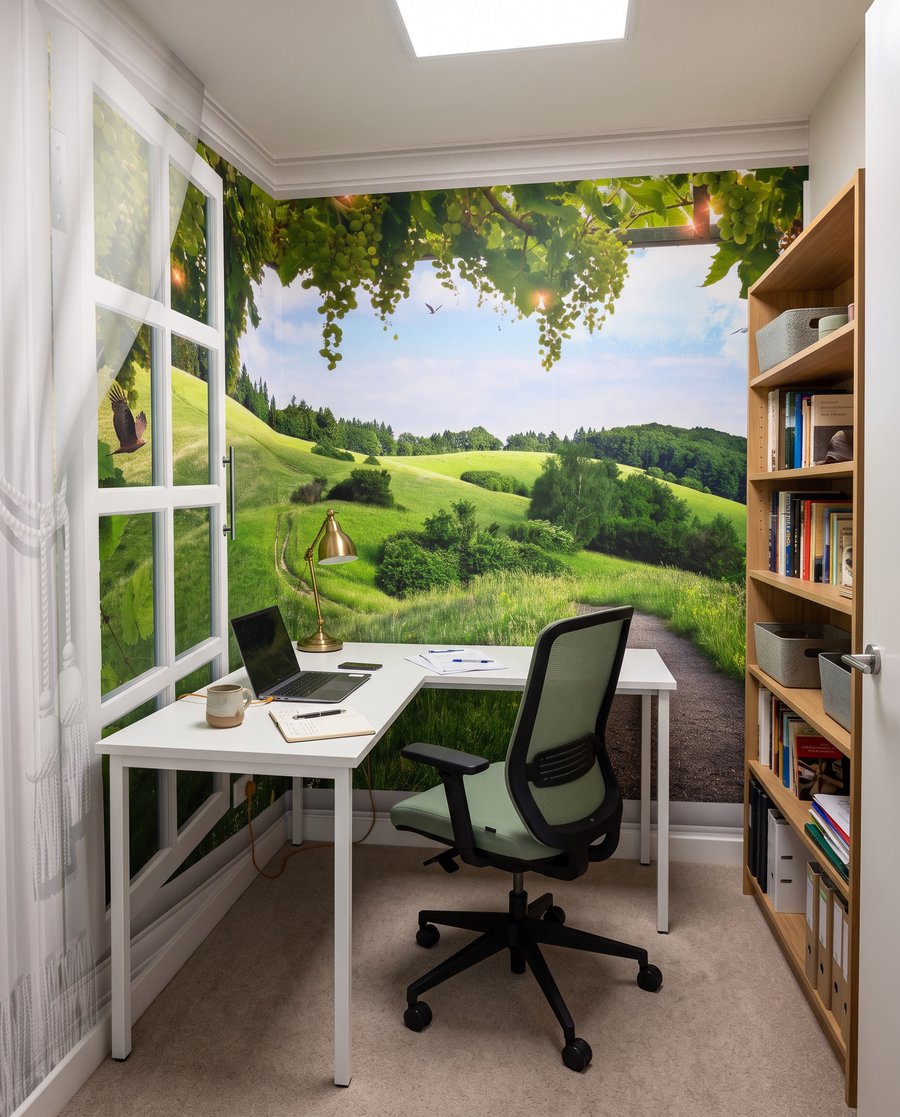 Fereastră spre dealuri verzi — interior 4