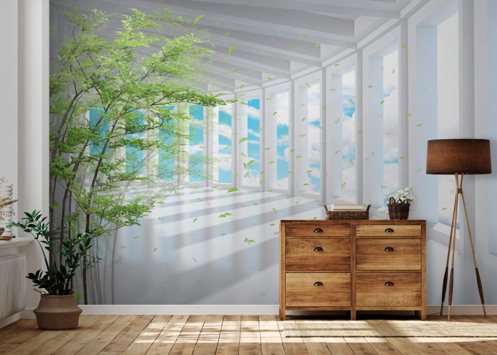 Plante verzi în coridor într-un interior