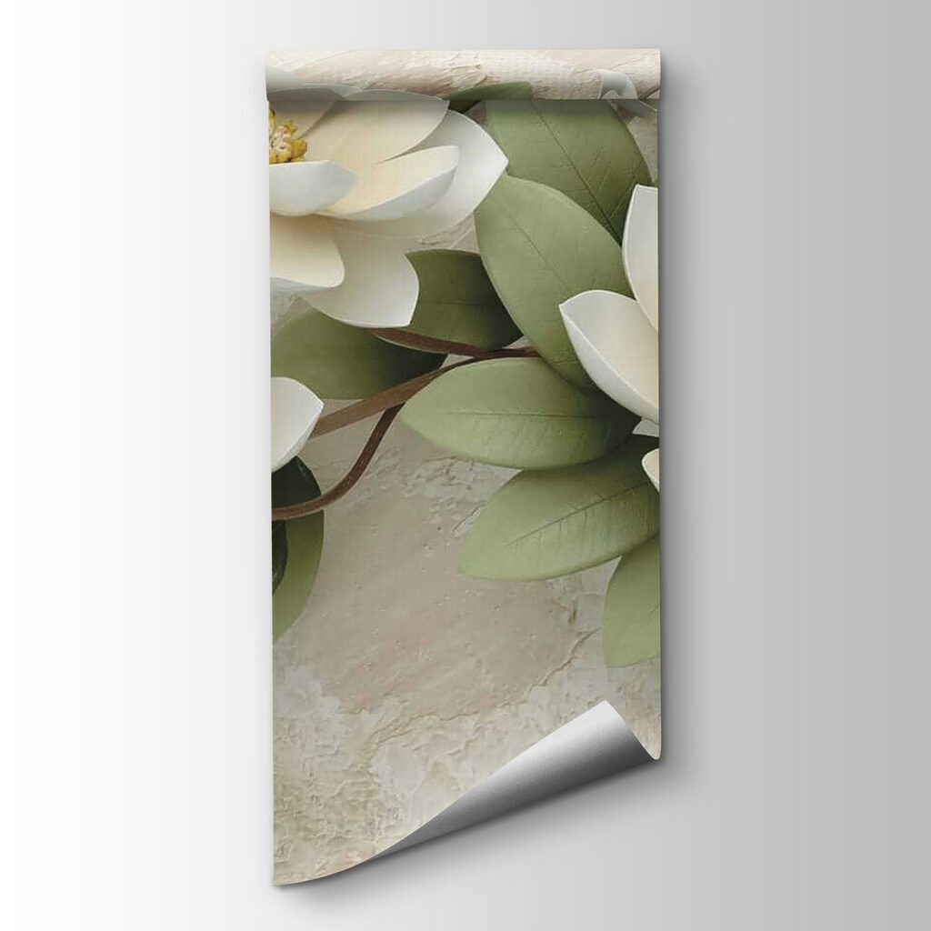 Magnolie albă pe bej — vizualizare produs