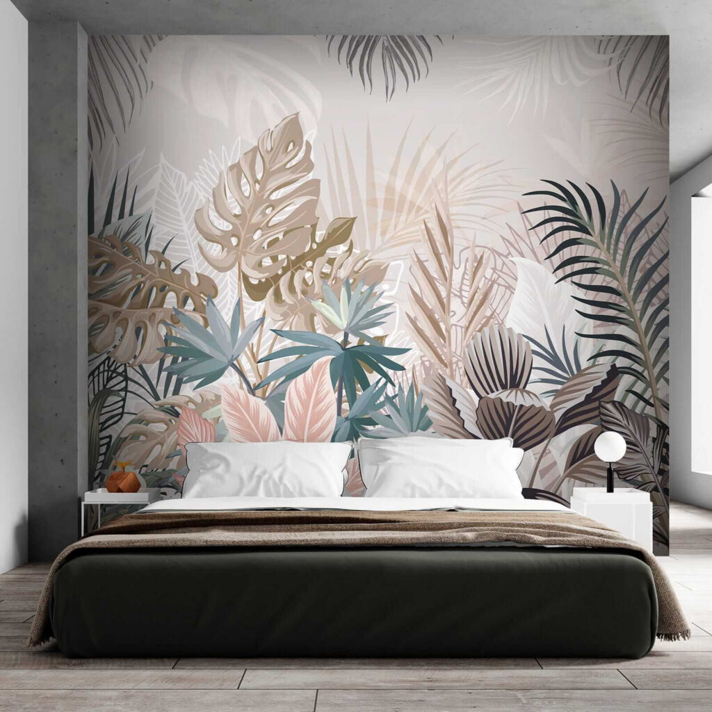 Frunze tropicale pastelate — interior 2