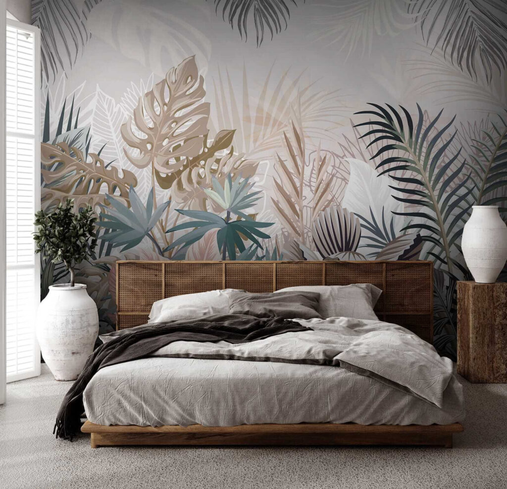 Frunze tropicale pastelate — interior 3