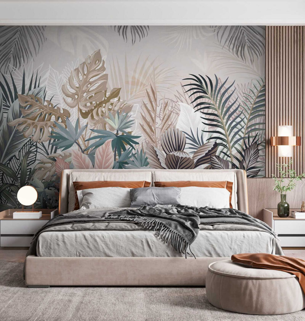 Frunze tropicale pastelate — interior 5