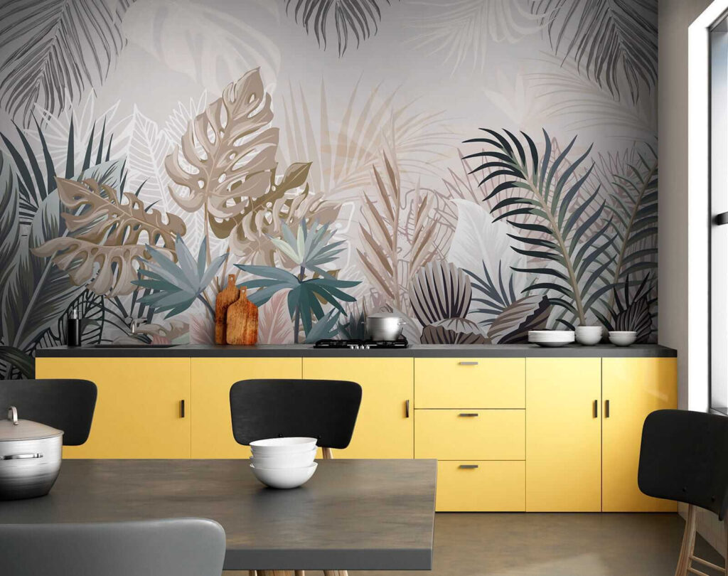 Frunze tropicale pastelate — interior 8