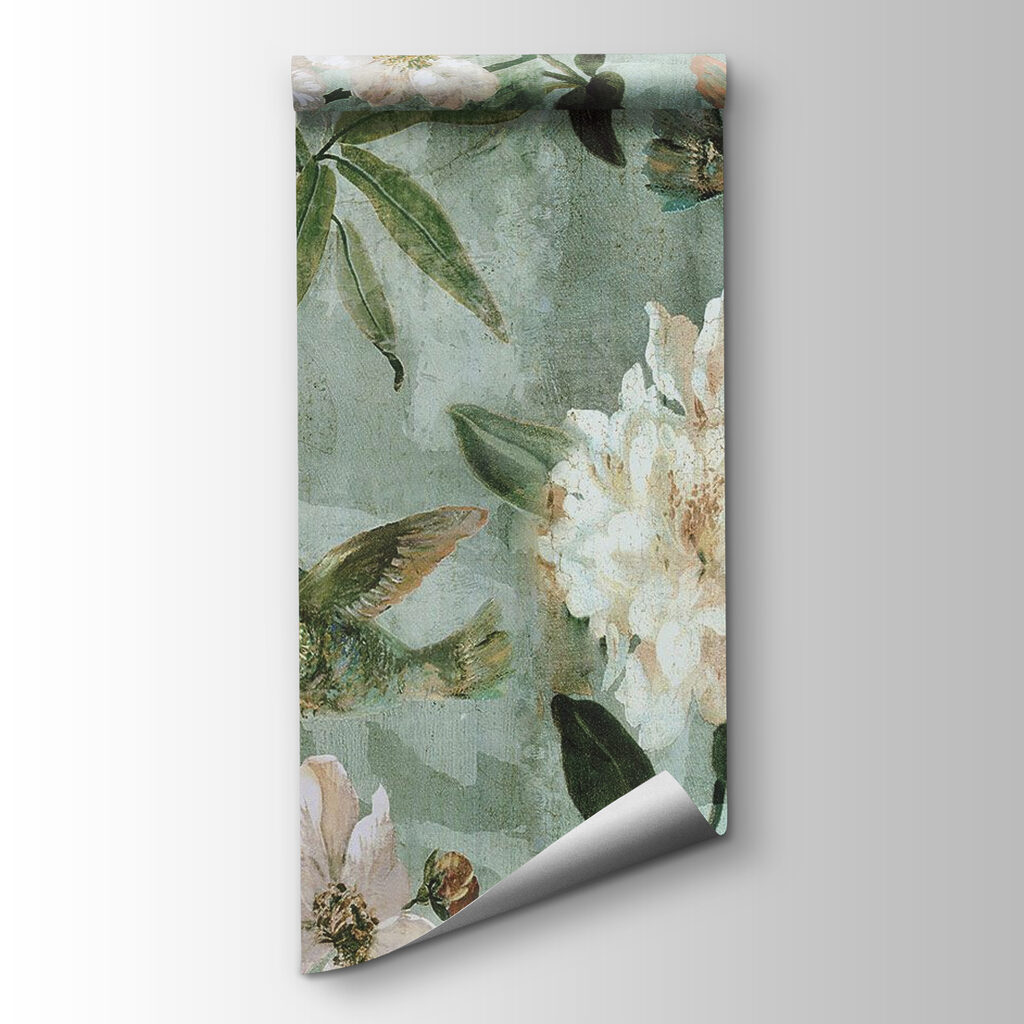 Colibri printre flori vintage — vizualizare produs