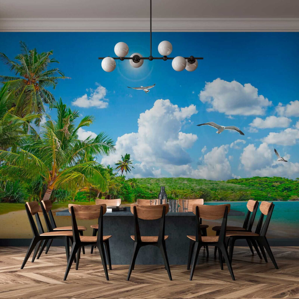 Plajă însorită cu palmieri — interior 9