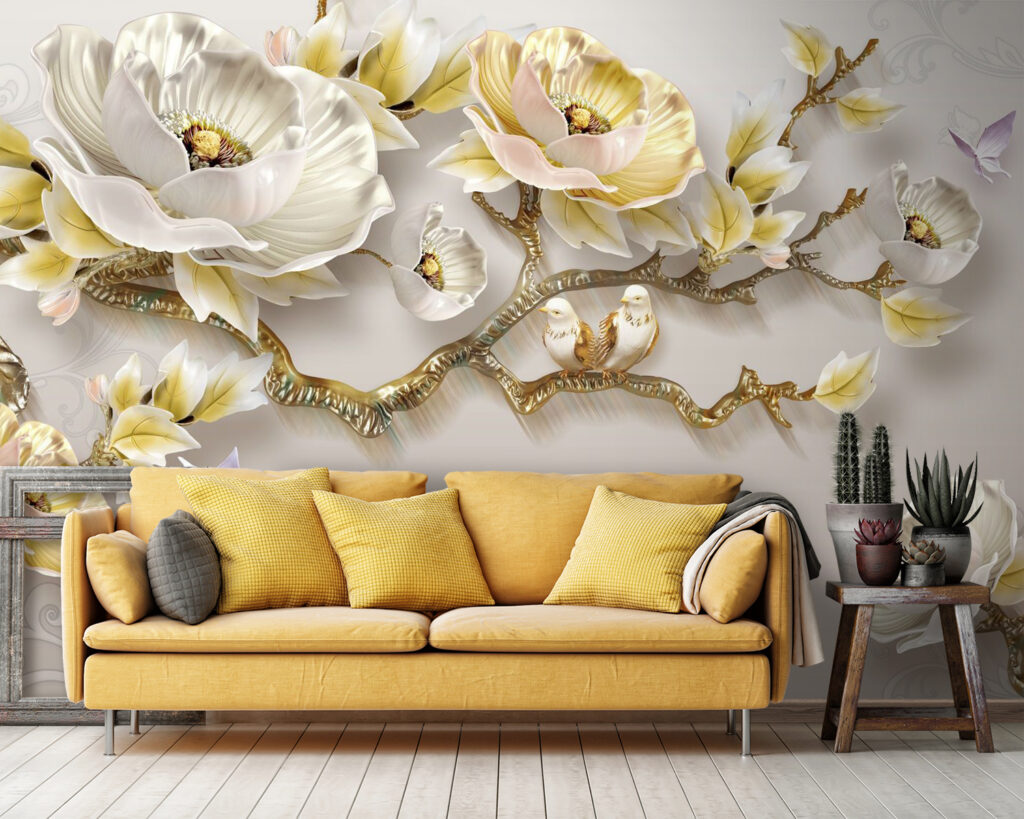 Flori crem, tulpini aurii — interior 3
